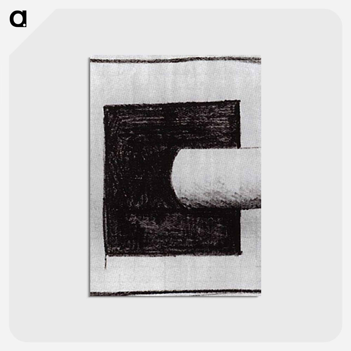 Black square and a white tube-shaped - カジミール マレーヴィチ Postcard.