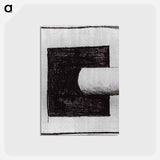 Black square and a white tube-shaped - カジミール マレーヴィチ Postcard.