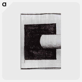 アートポストカード-Black square and a white tube-shaped - カジミール マレーヴィチ Postcard.