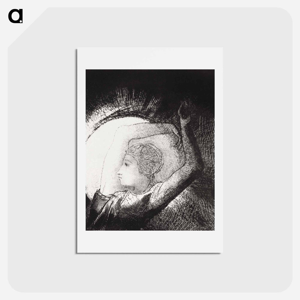 アートポストカード-A Woman Clothed with a Sun - オディロン ルドン Postcard.