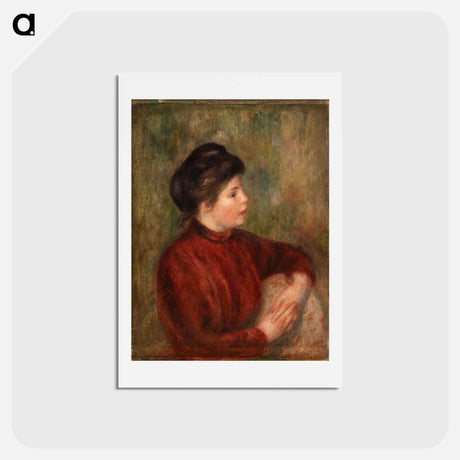 アートポストカード-Woman Leaning on a Chair - ピエール オーギュスト ルノワール Postcard.