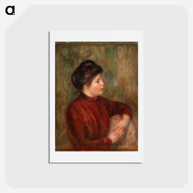 アートポストカード-Woman Leaning on a Chair - ピエール オーギュスト ルノワール Postcard.