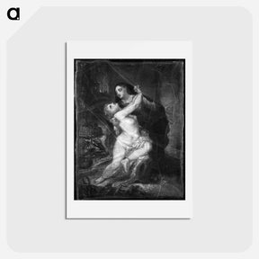 アートポストカード-Two Figures - ウジェーヌ ドラクロワ Postcard.
