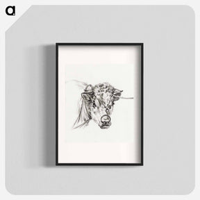 アートポスター-Head of a cow, with a ring through the nose - ジャン ベルナール Poster.