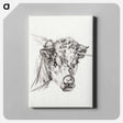 アートパネル-Head of a cow, with a ring through the nose - ジャン ベルナール Canvas.