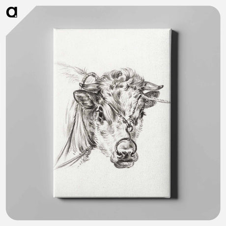 アートパネル-Head of a cow, with a ring through the nose - ジャン ベルナール Canvas.