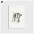 アートポストカード-Head of a cow, with a ring through the nose - ジャン ベルナール Postcard.