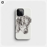 Head of a cow, with a ring through the nose - ジャン ベルナール Phone Case.