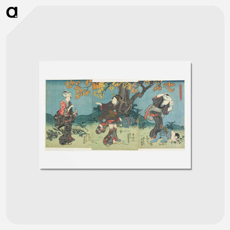 アートポストカード-Vertical Ōban Triptych
 - 歌川 国貞 Postcard.