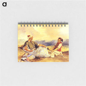 アートメモ帳-Two Moroccans Seated In The Countryside - ウジェーヌ ドラクロワ Memo.