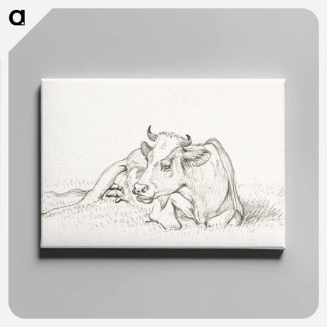 アートパネル-Lying cow - ジャン ベルナール Canvas.