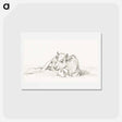 アートポストカード-Lying cow - ジャン ベルナール Postcard.