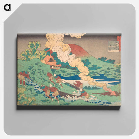 アートパネル-Poem by Kakinomoto Hitomaro - 葛飾 北斎 Canvas.