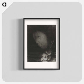 アートポスター-Head of Woman With Corsage of Flowers - オディロン ルドン Poster.