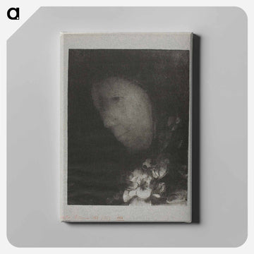 Head of Woman With Corsage of Flowers - オディロン ルドン Canvas.