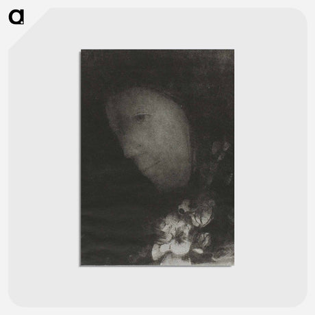 アートポストカード-Head of Woman With Corsage of Flowers - オディロン ルドン Postcard.