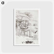 アートポストカード-On the Terrace of a Hotel in Bordighera: The Painter Jean Martin Reviews his Bill - ピエール オーギュスト ルノワール Postcard.