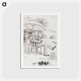 アートポストカード-On the Terrace of a Hotel in Bordighera: The Painter Jean Martin Reviews his Bill - ピエール オーギュスト ルノワール Postcard.