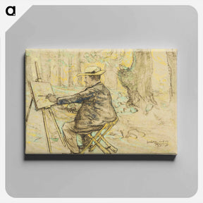 アートパネル-Portret van Henricus, schilderend in de Loolaan te Den Haag - テオ ヴァン ホイテマ Canvas.
