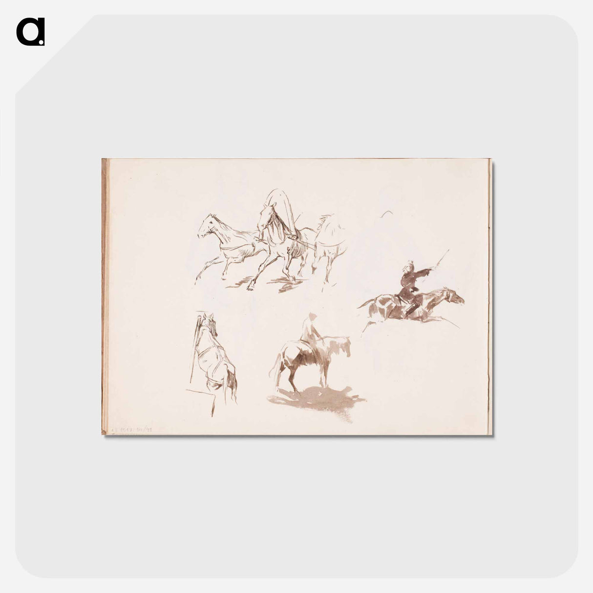 アートポストカード-(unknown) part of a sketchbook - アルバート エーデルフェルト Postcard.