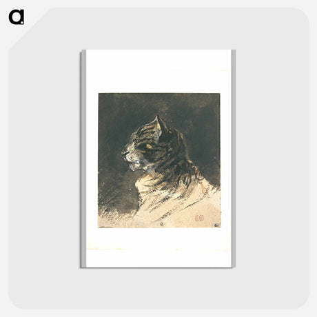 アートポストカード-Cat head - ウジェーヌ ドラクロワ Postcard.
