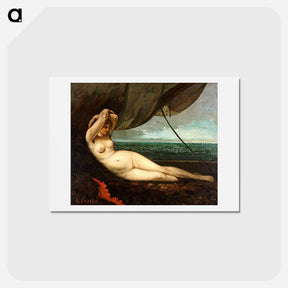 アートポストカード-Nude Reclining by the Sea - ギュスターヴ クールベ Postcard.