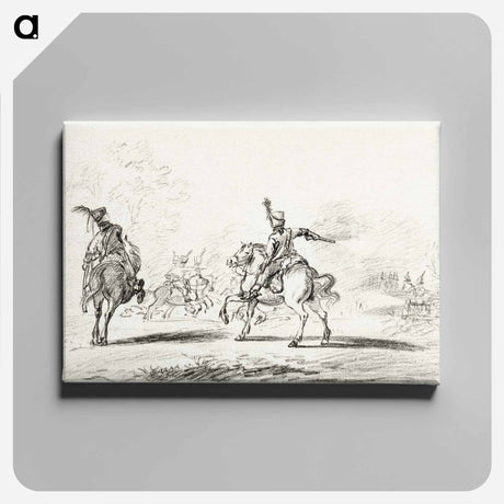 アートパネル-Cavalry fight - ジャン ベルナール Canvas.