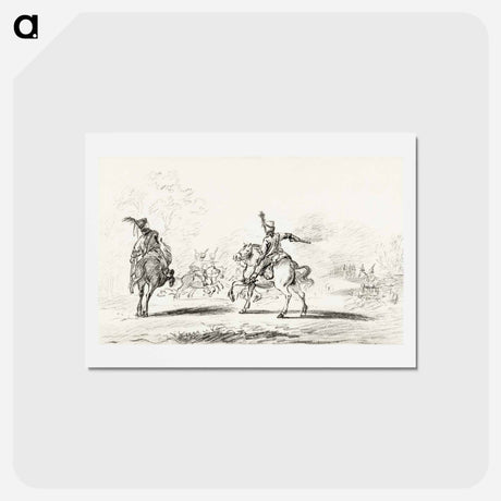 アートポストカード-Cavalry fight - ジャン ベルナール Postcard.