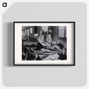 アートポスター-U.S. American National Red Cross Evacuation Hospital No. 114, Fleury-sur-Aisne, France: Ward M, nurses cheering up the patients
 - 国立医学図書館 Poster.