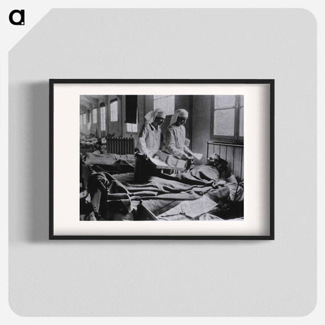 アートポスター-U.S. American National Red Cross Evacuation Hospital No. 114, Fleury-sur-Aisne, France: Ward M, nurses cheering up the patients
 - 国立医学図書館 Poster.