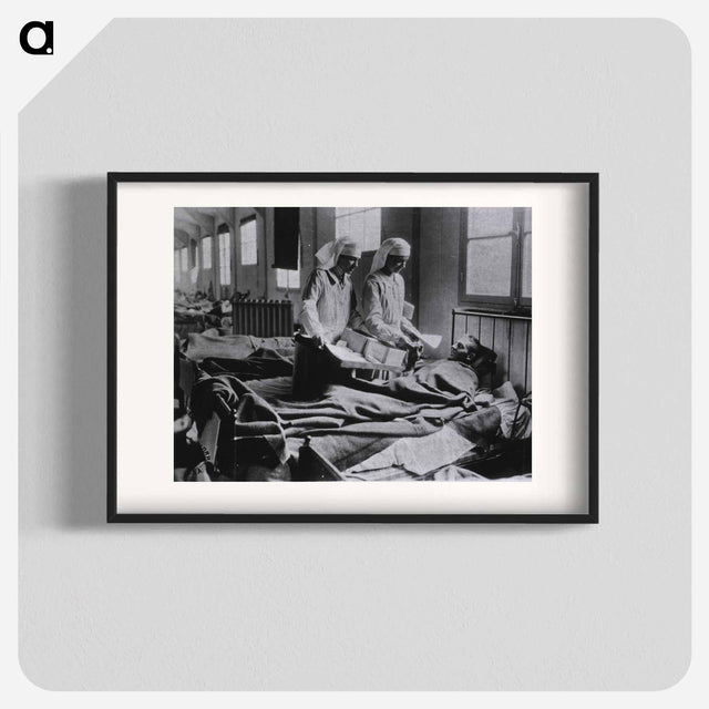 アートポスター-U.S. American National Red Cross Evacuation Hospital No. 114, Fleury-sur-Aisne, France: Ward M, nurses cheering up the patients
 - 国立医学図書館 Poster.