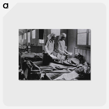 アートポストカード-U.S. American National Red Cross Evacuation Hospital No. 114, Fleury-sur-Aisne, France: Ward M, nurses cheering up the patients
 - 国立医学図書館 Postcard.