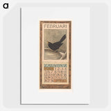 Kalenderblad februari met merel - テオ ヴァン ホイテマ Poster.