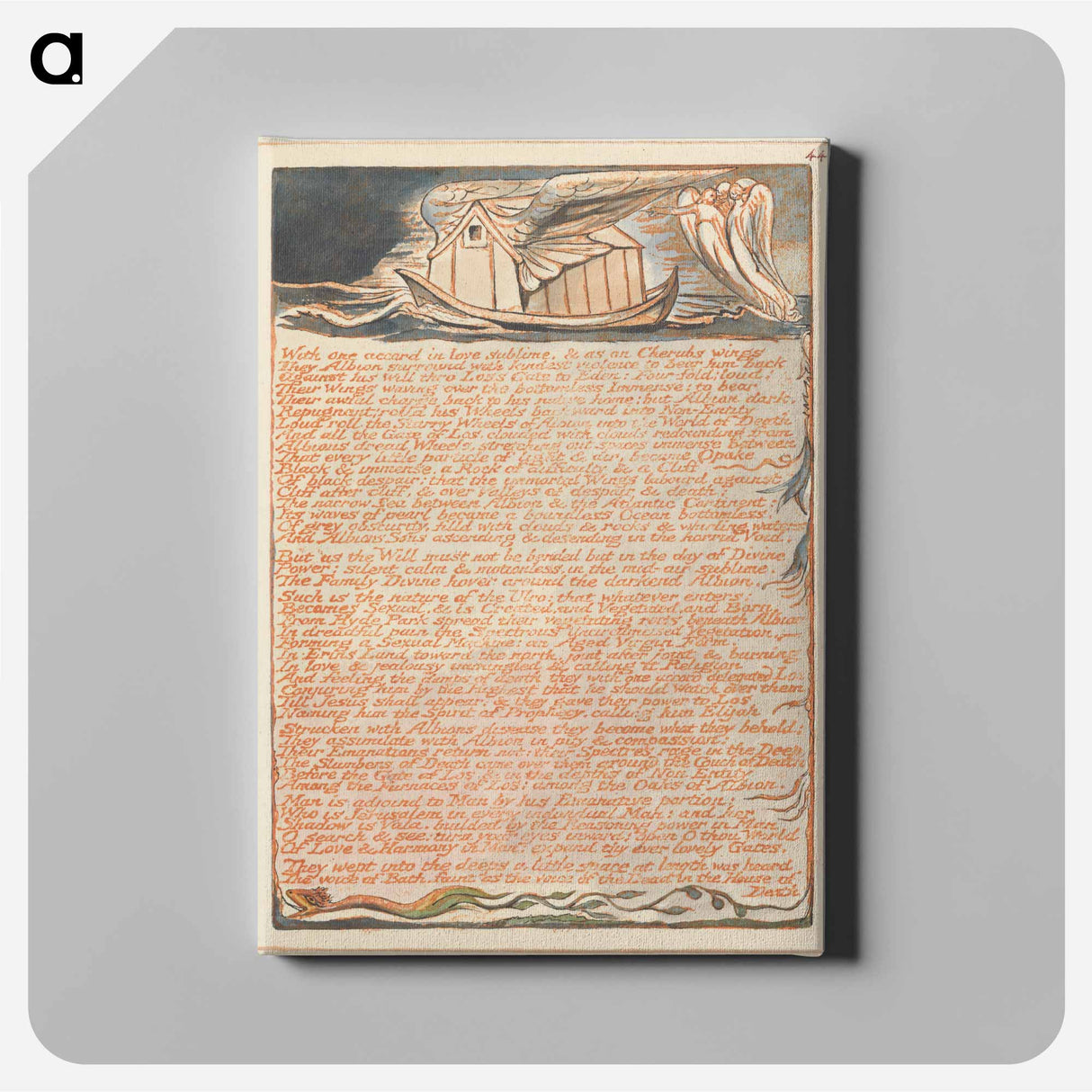 アートパネル-Jerusalem, Plate 44, "With one accord...." - ウィリアム ブレイク Canvas.