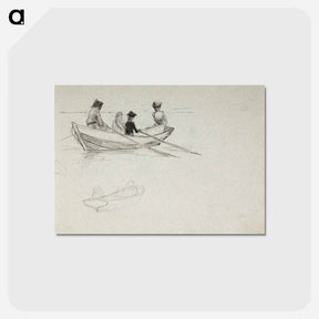 アートポストカード-Tyttöjä veneessä - アルバート エーデルフェルト Postcard.