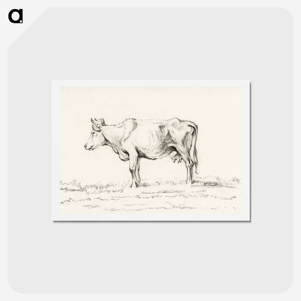 アートポストカード-Standing cow - ジャン ベルナール Postcard.