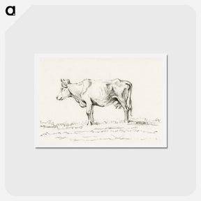アートポストカード-Standing cow - ジャン ベルナール Postcard.
