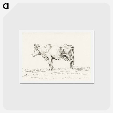 アートポストカード-Standing cow - ジャン ベルナール Postcard.
