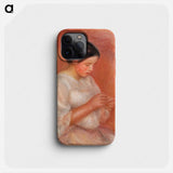 Woman Sewing - Pierre Auguste Renoir Phone Case.