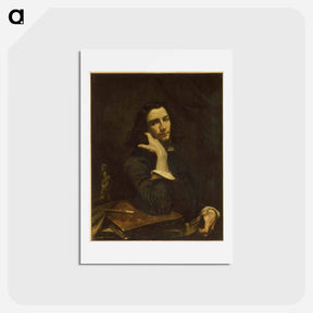 アートポストカード-The Man with the Leather Belt, a Portrait of the Artist - ギュスターヴ クールベ Postcard.