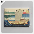 アートパネル-Hokusai's Poem by Fujiwara no Toshiyuki Ason - 葛飾 北斎 Canvas.