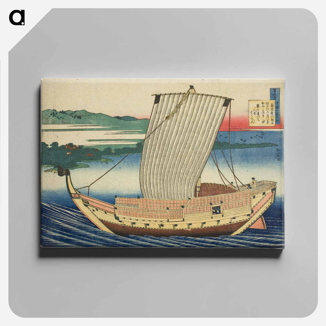 アートパネル-Hokusai's Poem by Fujiwara no Toshiyuki Ason - 葛飾 北斎 Canvas.