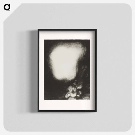 アートポスター-Head of Woman With Corsage of Flowers - オディロン ルドン Poster.