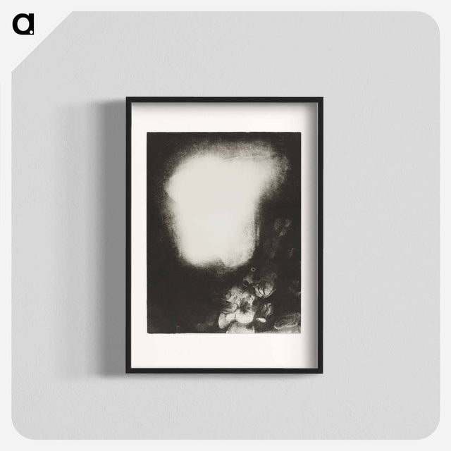 アートポスター-Head of Woman With Corsage of Flowers - オディロン ルドン Poster.