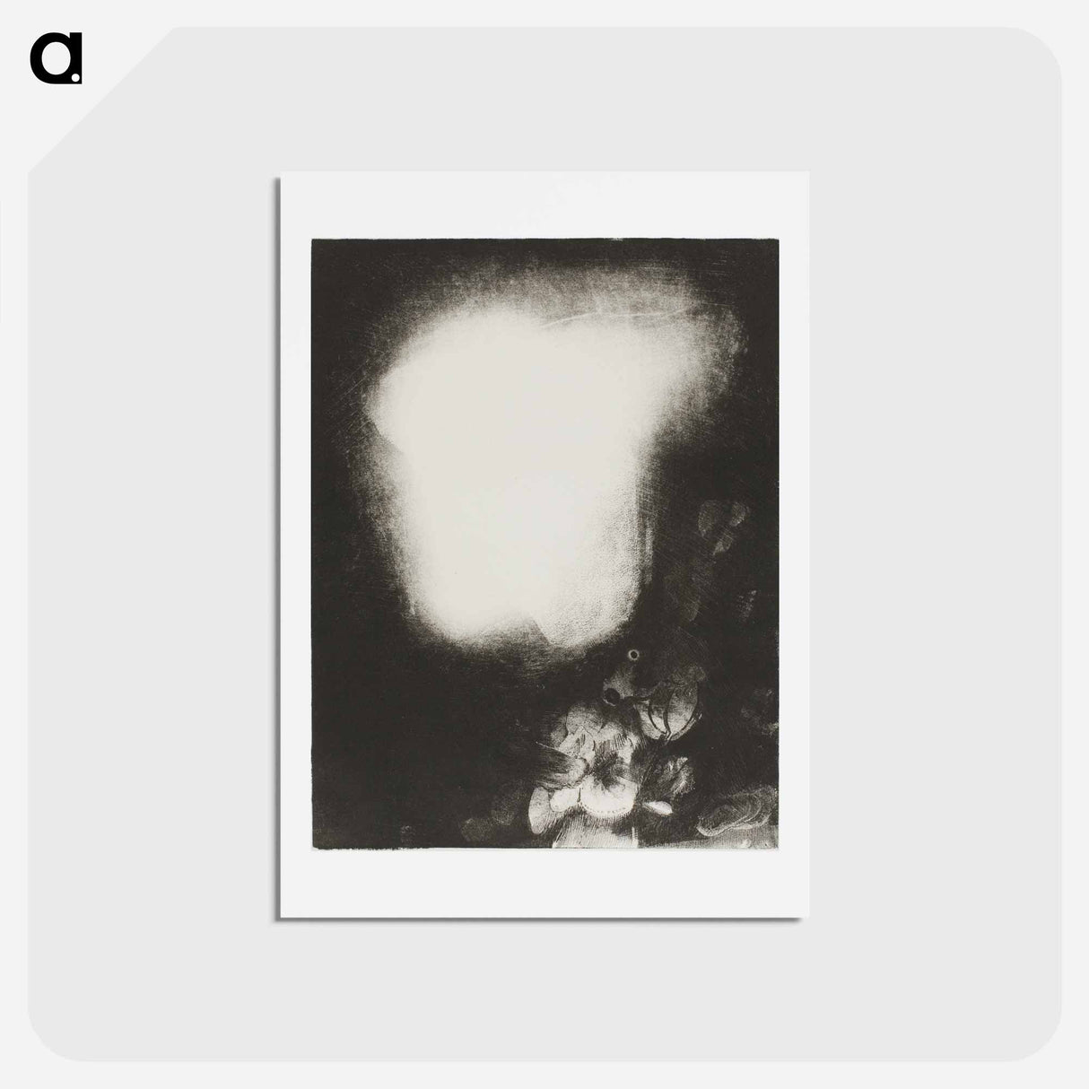 アートポストカード-Head of Woman With Corsage of Flowers - オディロン ルドン Postcard.