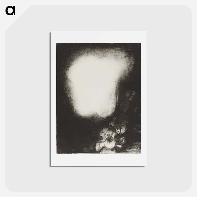 アートポストカード-Head of Woman With Corsage of Flowers - オディロン ルドン Postcard.