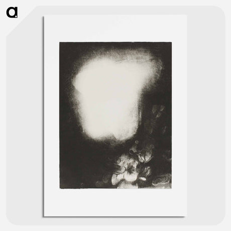 アートポスター-Head of Woman With Corsage of Flowers - オディロン ルドン Poster.