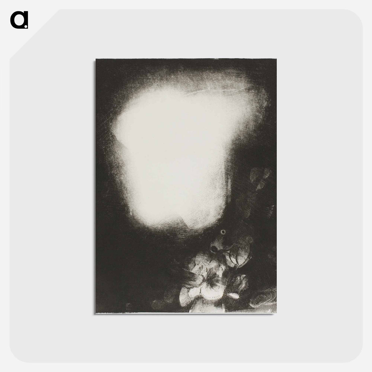 アートポストカード-Head of Woman With Corsage of Flowers - オディロン ルドン Postcard.