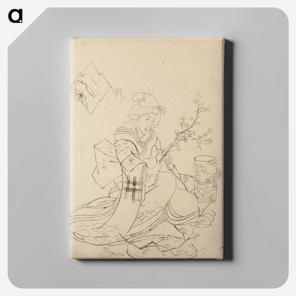アートパネル-Female Figure Pruning Blossoms
 - 歌川 国貞 Canvas.