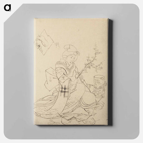 アートパネル-Female Figure Pruning Blossoms
 - 歌川 国貞 Canvas.